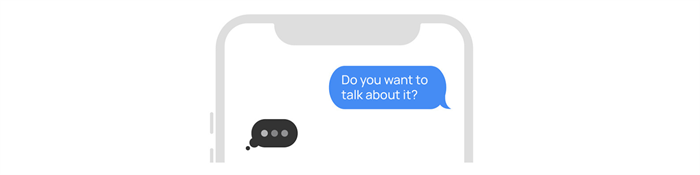 Image with a speech bubble which says do you want to talk about it?